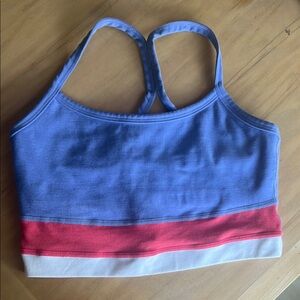 Beyond Yoga Blue and Red Crop Top